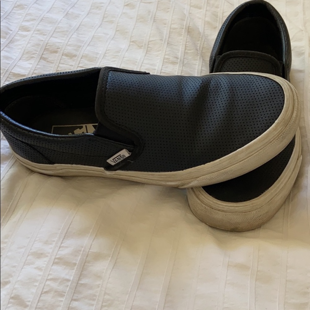 Black leather vans